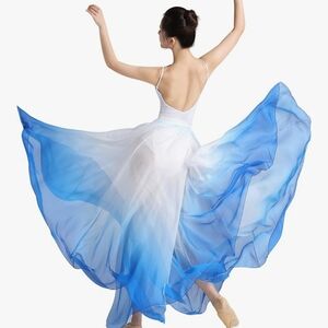 Amazon Women's Blue and White Flowing Dress